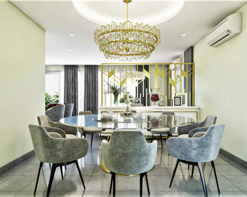 Classic 8-Seater Dining Room Design with Round Table
